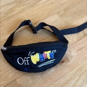 Off-White Kids Black Belt Bag with Multicolor Logo